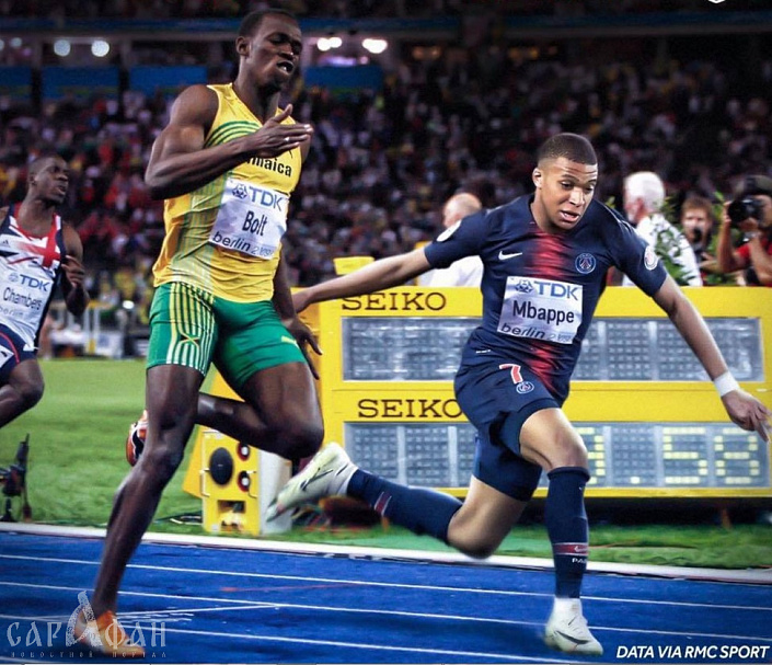 Килиан Мбаппе принял вызов Усэйна Болта устроить забег на 100 метров