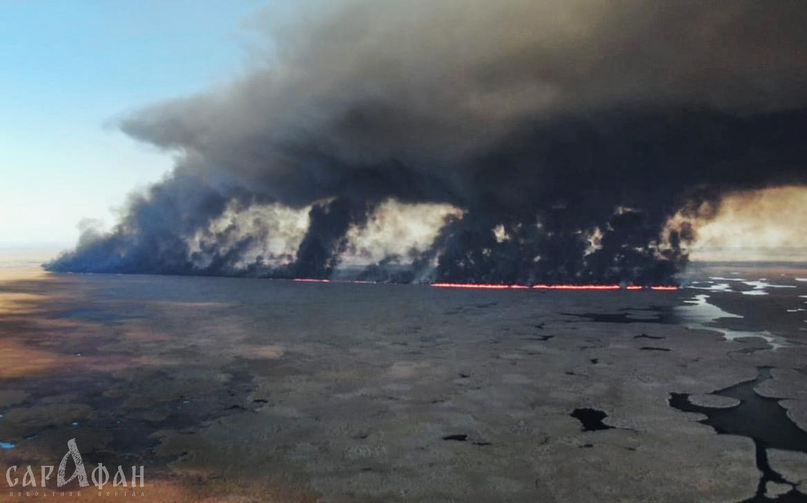 Пожар охватил более 3 тысяч гектаров в Астраханском заповеднике