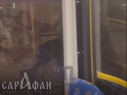 «Детей бьет»: в Краснодаре пьяный мужчина кидался на транспорт и людей