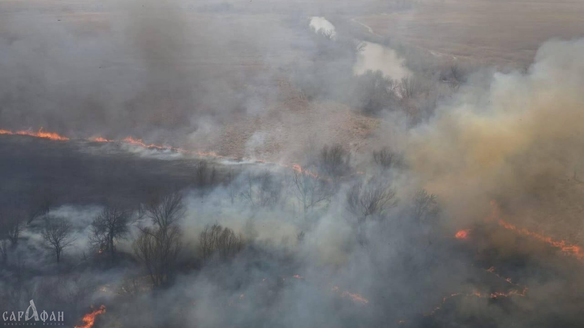 Площадь пожара в Астраханском заповеднике увеличилась до восьми тысяч гектаров