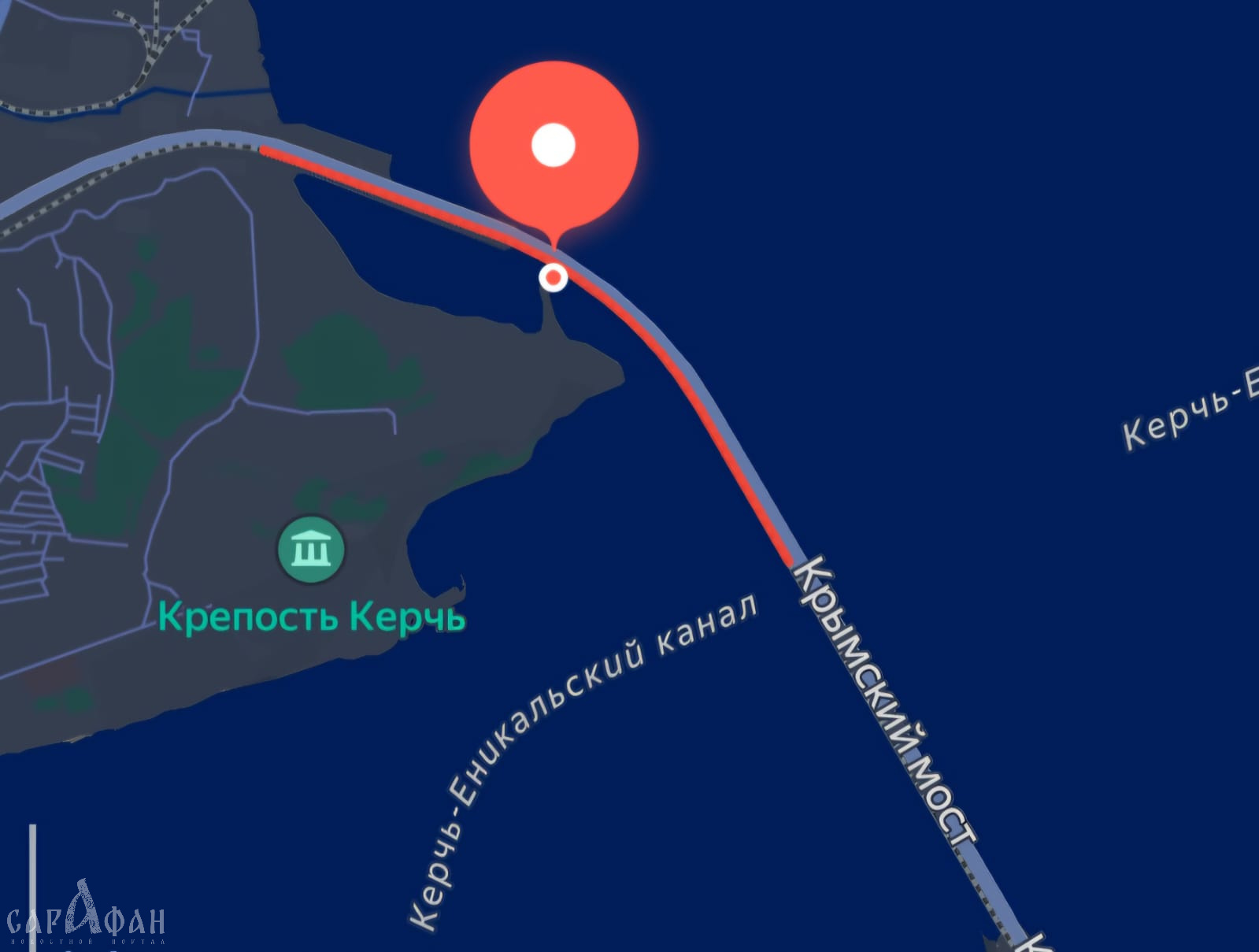 На Крымском мосту образовался затор со стороны Керчи